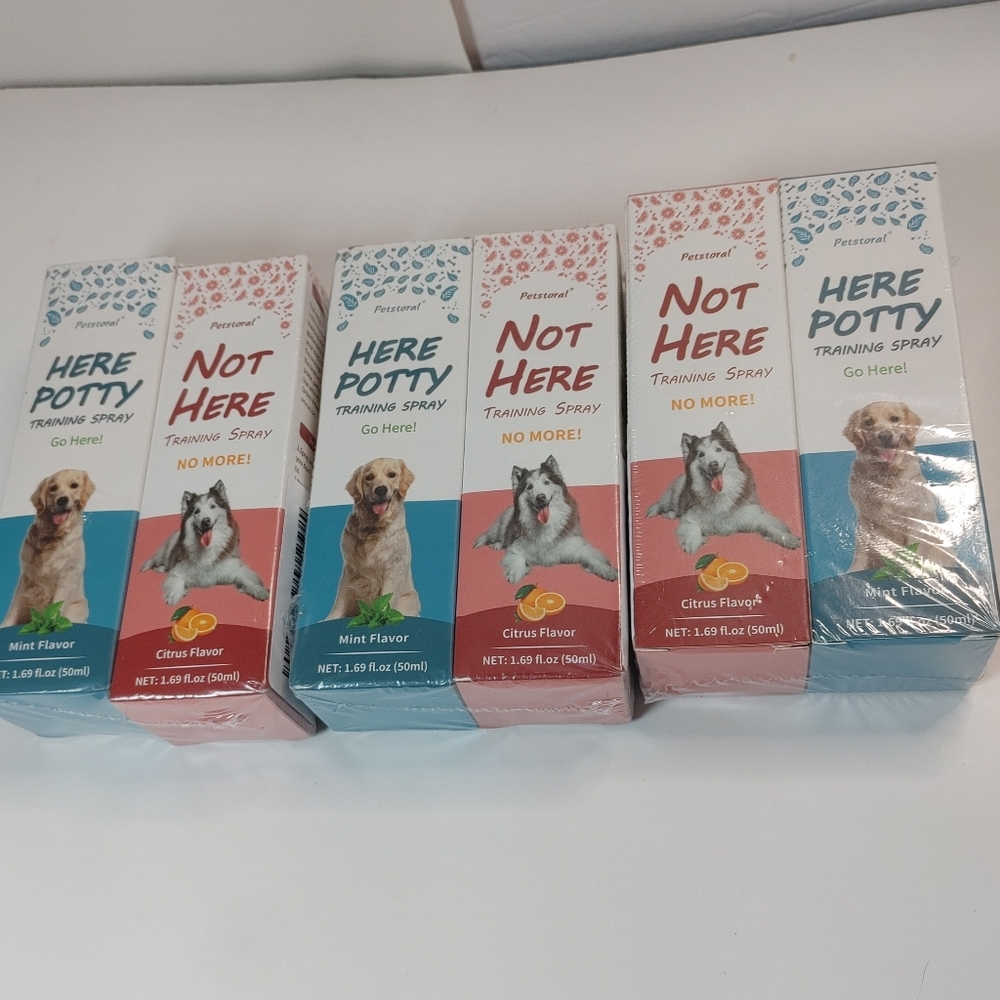 3 2 pack LARGE size Petstoral Dog Not Here & Here Potty Training Spray Kit Puppy